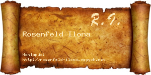 Rosenfeld Ilona névjegykártya